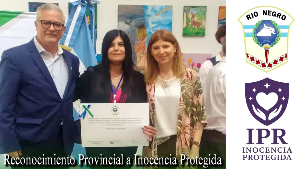 Acto de reconocimiento institucional a la ONG Inocencia Protegida, declarada de interés social, comunitario y educativo en Río Negro.